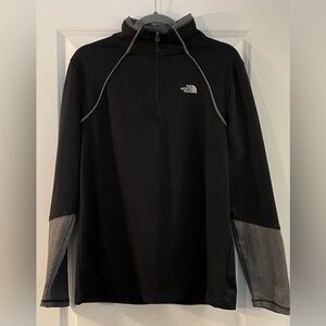 The North Face Quarter Zip Pullover Sweater - Black / Gray - Sz XL - Gently Used